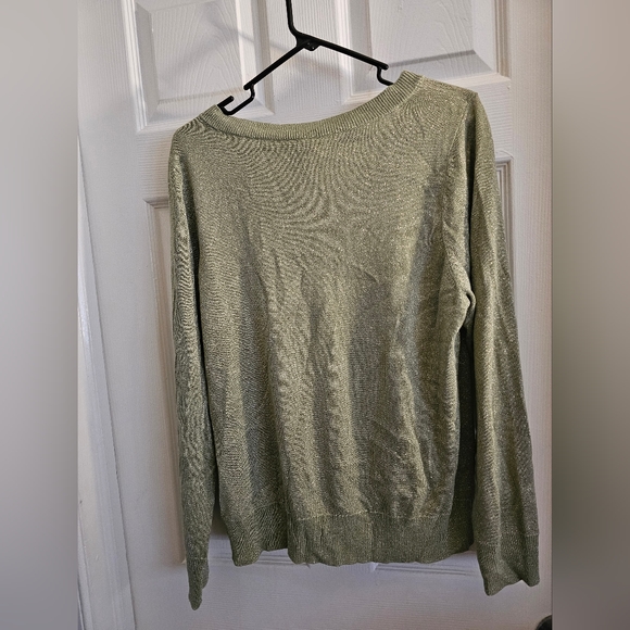 Lane Bryant green sparkle sweater - Picture 2 of 4